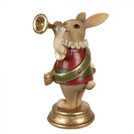 Nyuszi figura trombitával -  11x7x14 cm