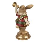 Nyuszi figura trombitával -  11x7x14 cm