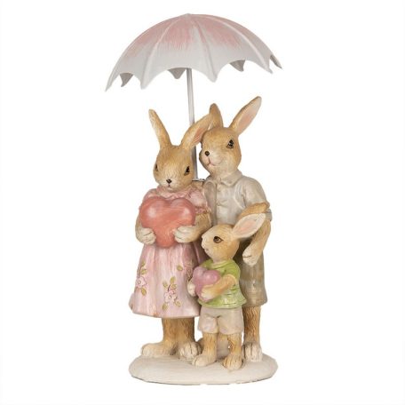 Nyuszicsalád esernyővel - 15 cm - Raktáron