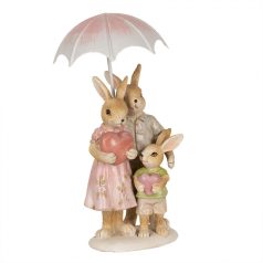 Nyuszicsalád esernyővel - 15 cm - Raktáron