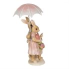 Nyuszicsalád esernyővel - 15 cm - Raktáron