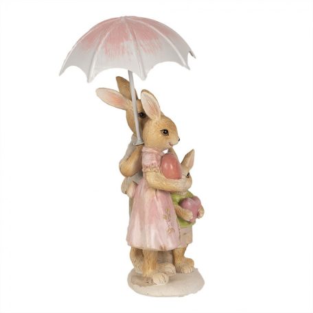 Nyuszicsalád esernyővel - 15 cm - Raktáron