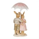 Nyuszicsalád esernyővel - 15 cm - Raktáron