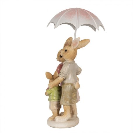 Nyuszicsalád esernyővel - 15 cm - Raktáron