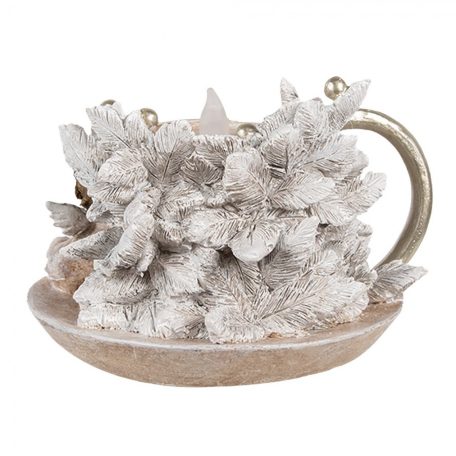 Karácsonyi LED-es gyertyatartó angyalokkal - 14x13x10 cm