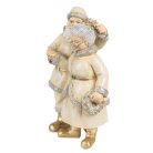 Krémszínű télanyó télapóval - 11x8x16 cm