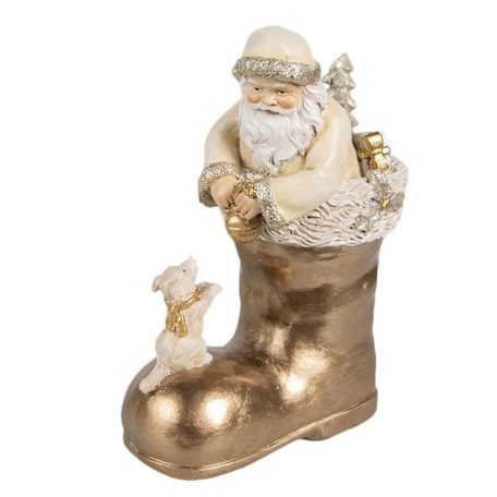 Clayre & Eef - Mikulás arany csizmában - 16 cm