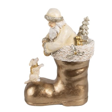 Clayre & Eef - Mikulás arany csizmában - 16 cm