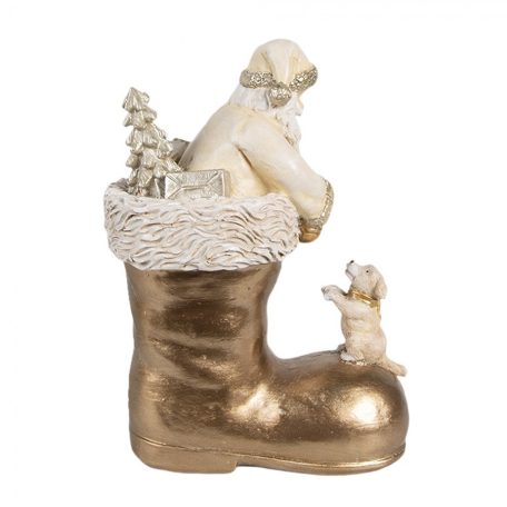 Clayre & Eef - Mikulás arany csizmában - 16 cm