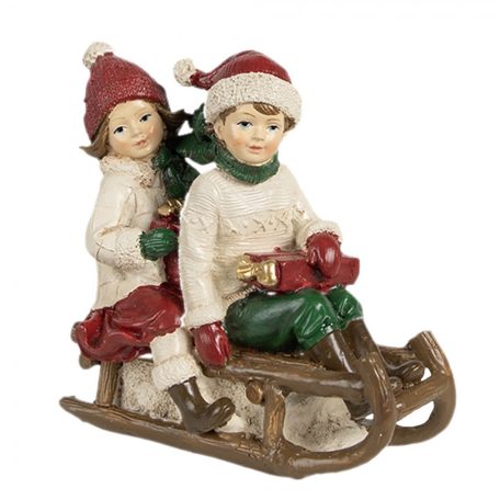 Clayre &Eef - Szánkozó gyerekek –12x6x11 cm	