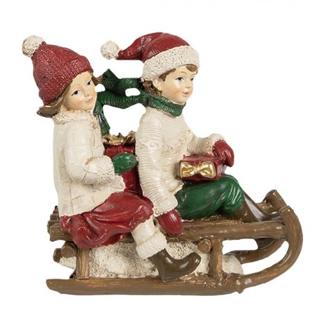 Clayre &Eef - Szánkozó gyerekek –12x6x11 cm	