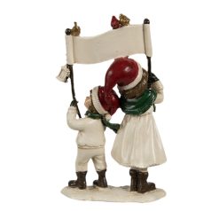 Happy Christmas táblát tartó gyerekek - 14x7x23 cm