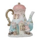 Clayre & Eef - Teáskanna házikó egérkékkel - 15x12x16 cm