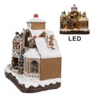  Karácsonyi Mézeskalács házikó LED világítással és zenével - 33x17x30 cm  
