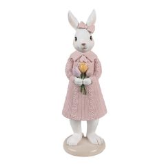  Rózsaszín nyuszilány tulipánnal - 23 cm - Raktáron