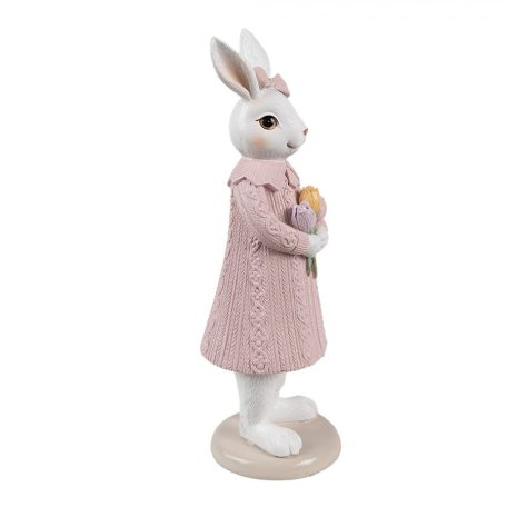  Rózsaszín nyuszilány tulipánnal - 23 cm - Raktáron