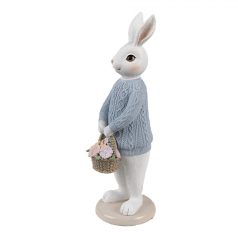 Nyuszifiú kosárkával -Kék-fehér - 24 cm - Raktáron