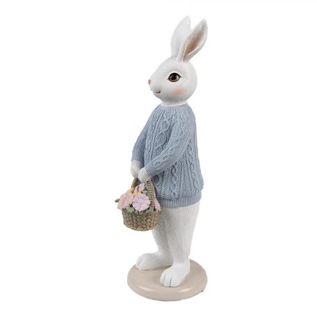 Nyuszifiú kosárkával -Kék-fehér - 24 cm - Raktáron