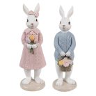 Nyuszifiú kosárkával -Kék-fehér - 24 cm - Raktáron