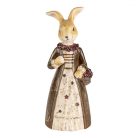 Barna ruhás nyuszi figura esernyővel - 21 cm