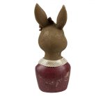 Nyuszi  figura masnival - Bordó -  7x7x17 cm - Raktáron