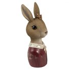 Nyuszi  figura masnival - Bordó -  7x7x17 cm - Raktáron