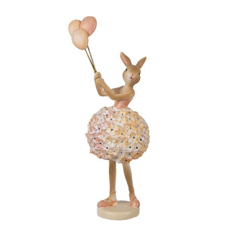 Dekor nyuszi figura lufival - 27 cm - Raktáron