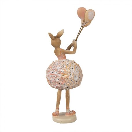 Dekor nyuszi figura lufival - 27 cm - Raktáron