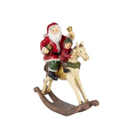 Clayre&Eff - Mikulás hintalovon - 20x8x21 cm
