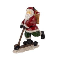 Clayre & Eef - Rollerező Mikulás figura - 15 cm 