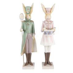   Klasszikus dekoratív nyúl figura - 2 db-os szett - 11x10x43 cm 