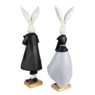 Klasszikus fekete és szürke nyúl figurák - 2 db-os szett - 14x12x47 cm 