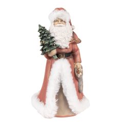 Mikulás figura fwnyőfával - 23 cm - Raktáron