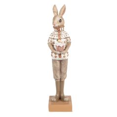   Nyuszifiú barna ruhás, répás muffinnal - 28 cm - Raktáron