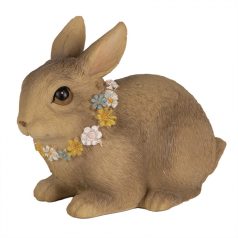 Virágkoszorús nyuszi figura - 10 cm - Raktáron