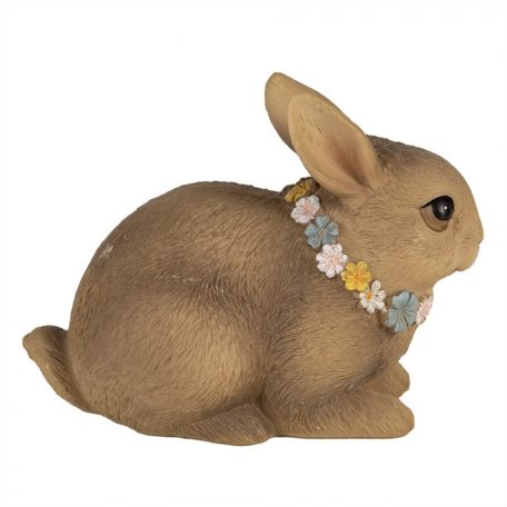 Virágkoszorús nyuszi figura - 10 cm - Raktáron