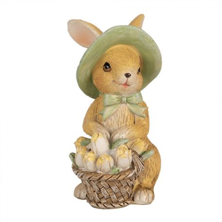 Nyuszi virágkosárral - 11 cm - Raktáron