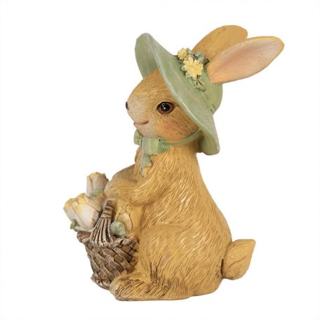 Nyuszi virágkosárral - 11 cm - Raktáron