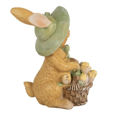 Nyuszi virágkosárral - 11 cm - Raktáron