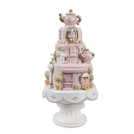 Dekorációs rózsaszin torta - 27x13 cm