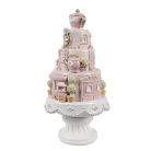 Dekorációs rózsaszin torta - 27x13 cm