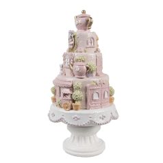 Dekorációs rózsaszin torta - 27x13 cm