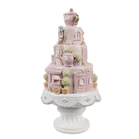 Dekorációs rózsaszin torta - 27x13 cm