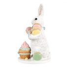 Fehér nyuszi Macaron sütikkel - 25 cm - Raktáron