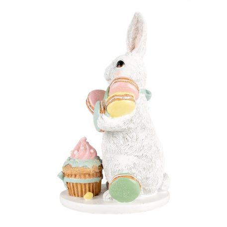 Fehér nyuszi Macaron sütikkel - 25 cm - Raktáron