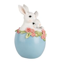 Fehér nyuszik tojásban - 13x12x20 cm - Raktáron