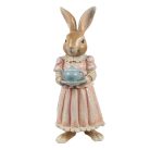 Rózsaszin nyuszi figura teáskannával - 26 cm