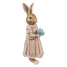 Rózsaszin nyuszi figura teáskannával - 26 cm