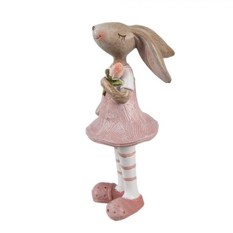 Rózsaszín ruhás nyuszilány - 11 cm - Raktáron
