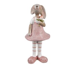 Rózsaszín ruhás nyuszilány - 11 cm - Raktáron